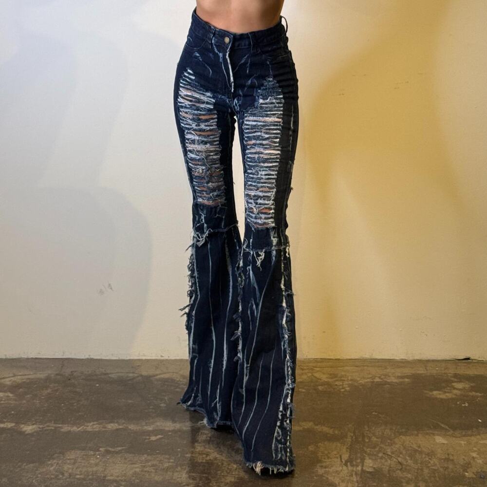 Bell Bottom Tie Dye Jeans L